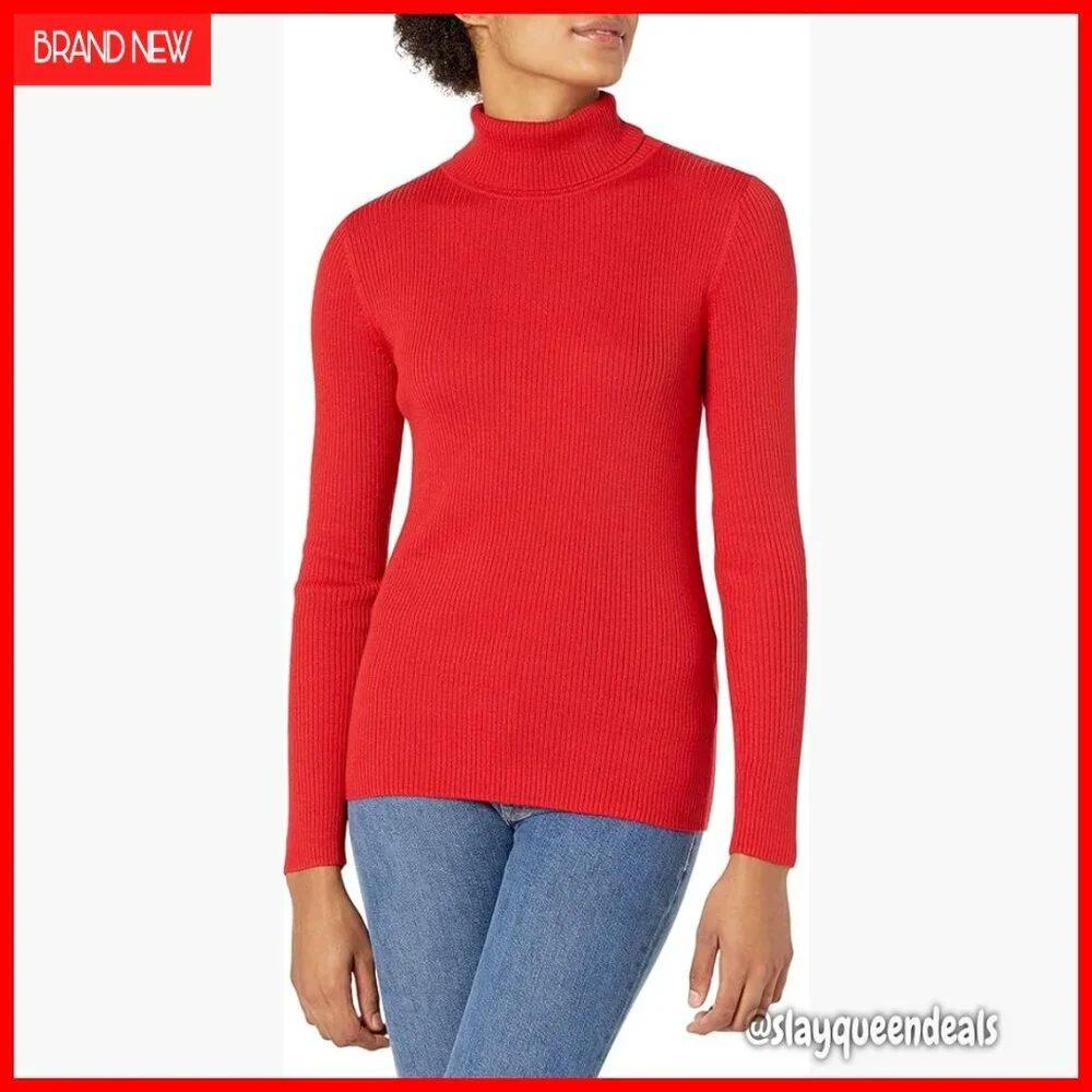 Slim Fit Long Sleeve Turtleneck Sweater Lightweight Ribbed Pullover